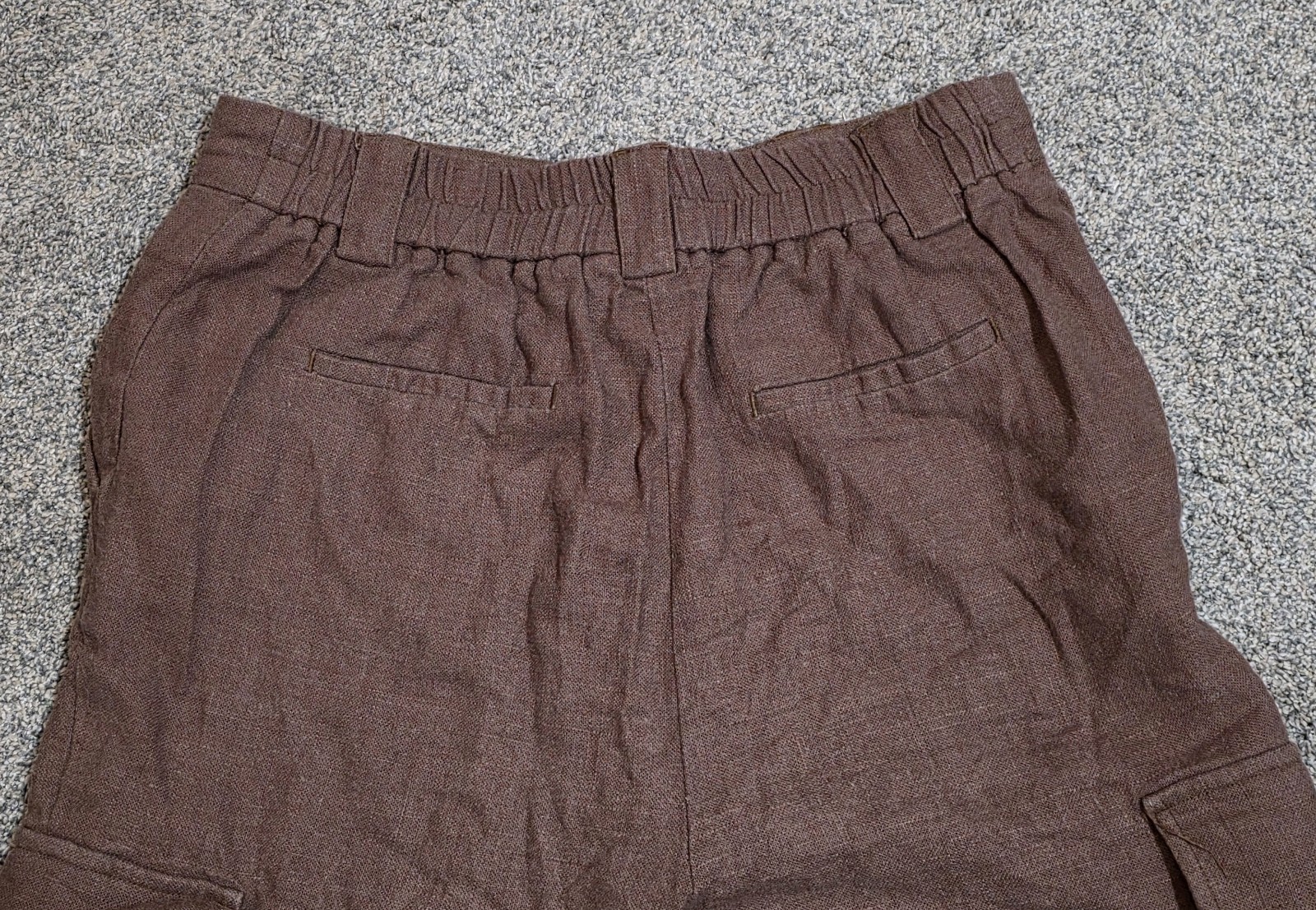 House of Harlow 1960 Women’s Brown Cargo Pants Pockets Elastic Waist Button