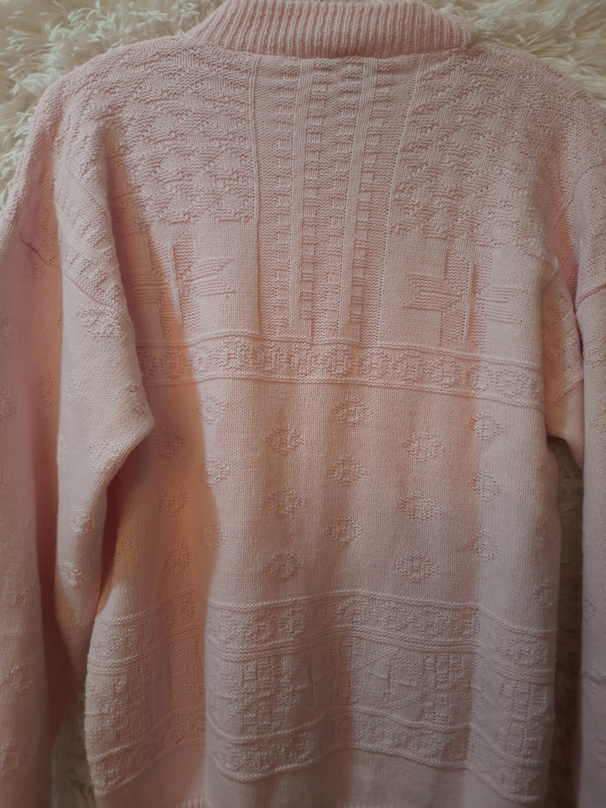 Vintage World Trade Knits Sweater Women Small Pink Long Sleeve Mock Neck Oversz