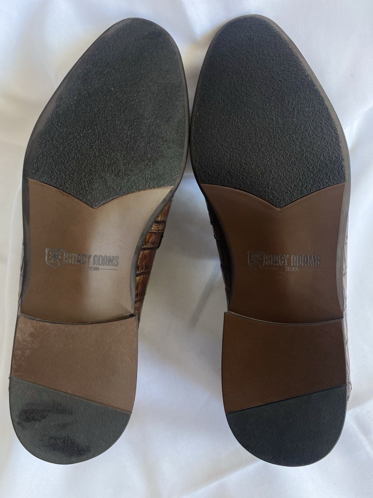 Stacy Adams Ferdinand Mens 11 M Cognac Brown Croc Leather Slip On 25455 NIB