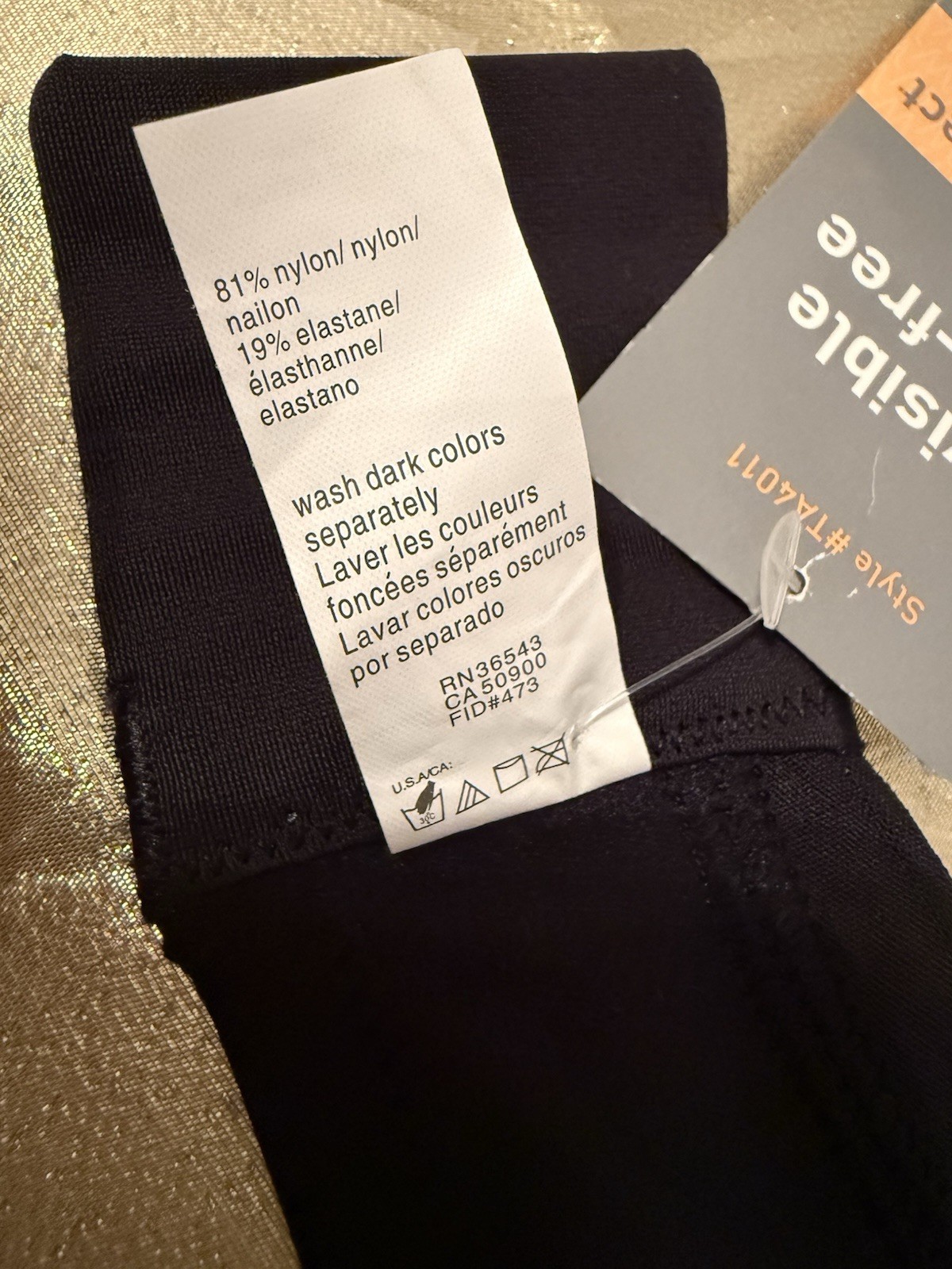 NWT Warners “Invisible” Wire Free Lightly Lined Bra TA4011 Black Size 40C