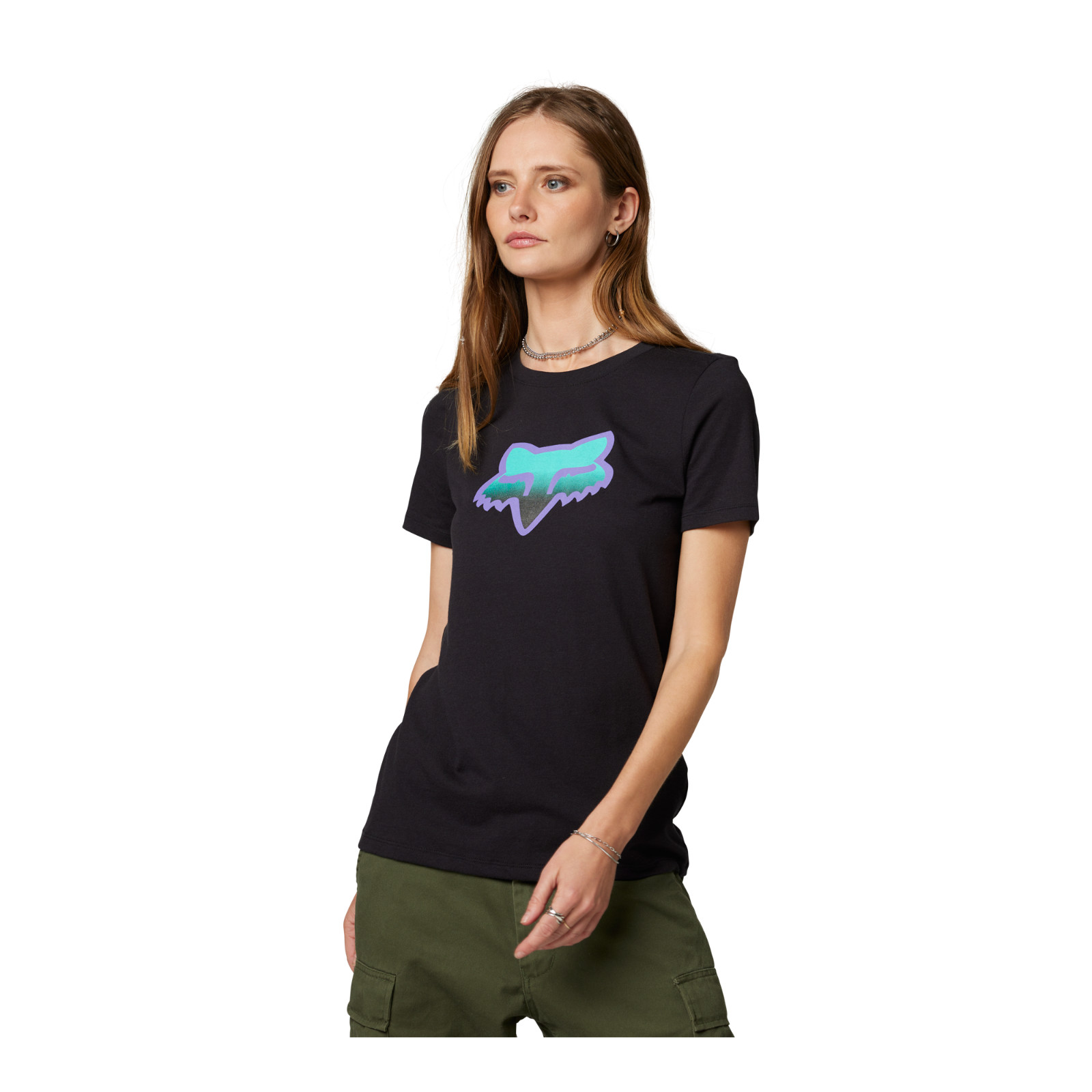 Fox Racing Womens Short Sleeve T-Shirt Tee Vizen Black Medium WAS $29.95
