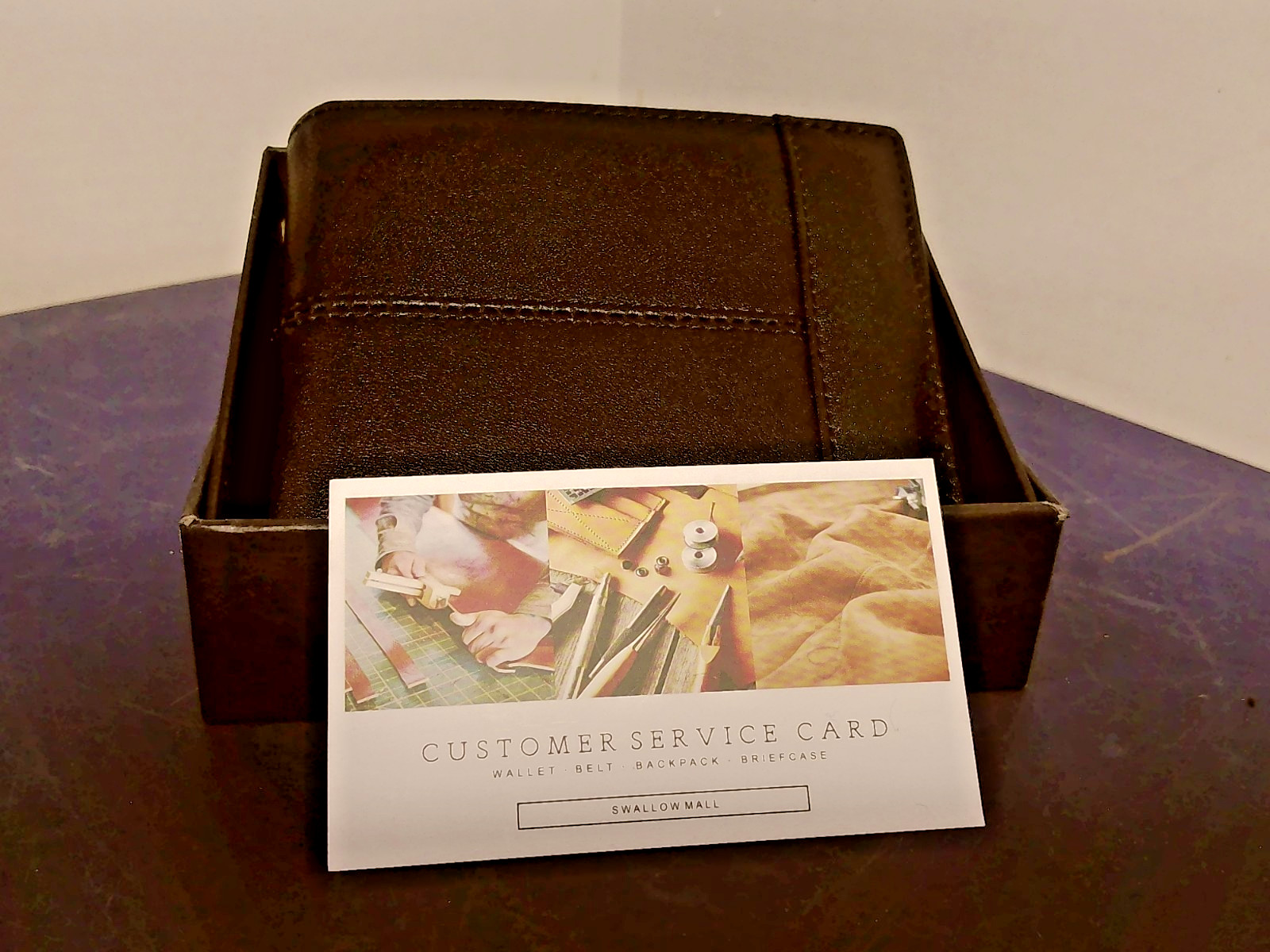 Original Swallow Mall Wallet Genuine Black Leather Bifold Wallet
