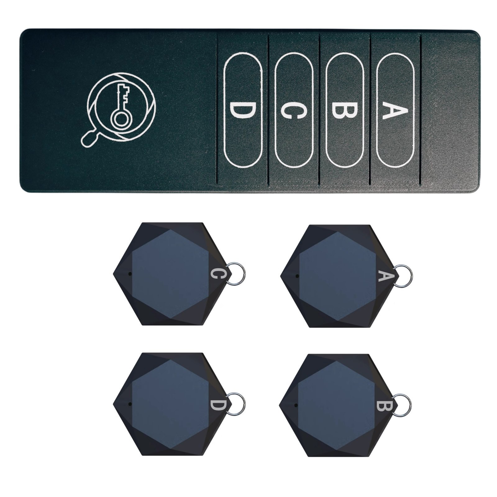 1 Set 4-in-1 Key Finder Wireless Alarm Anti Lost Key Wallet Tracker Accessories