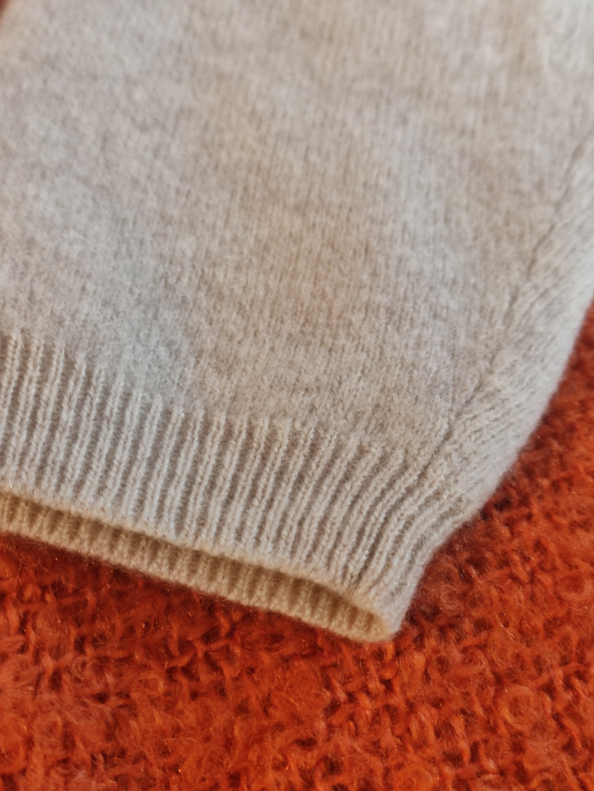 LOCHMERE Machine Washable Cashmere, small/medium, beige colour, roll neck jumper