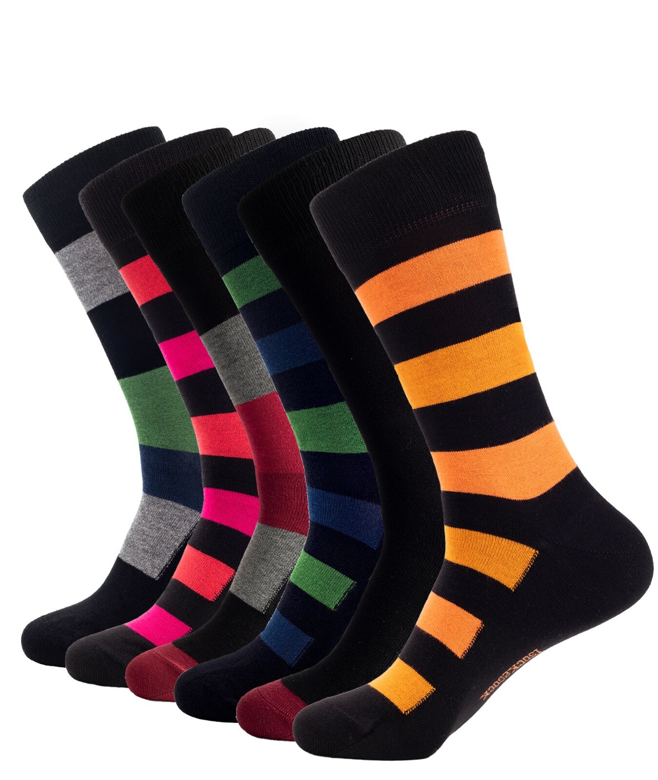 6 Pack Men’s Bamboo Thin Crew Socks Black Grey Multipacks Super Soft Breathable