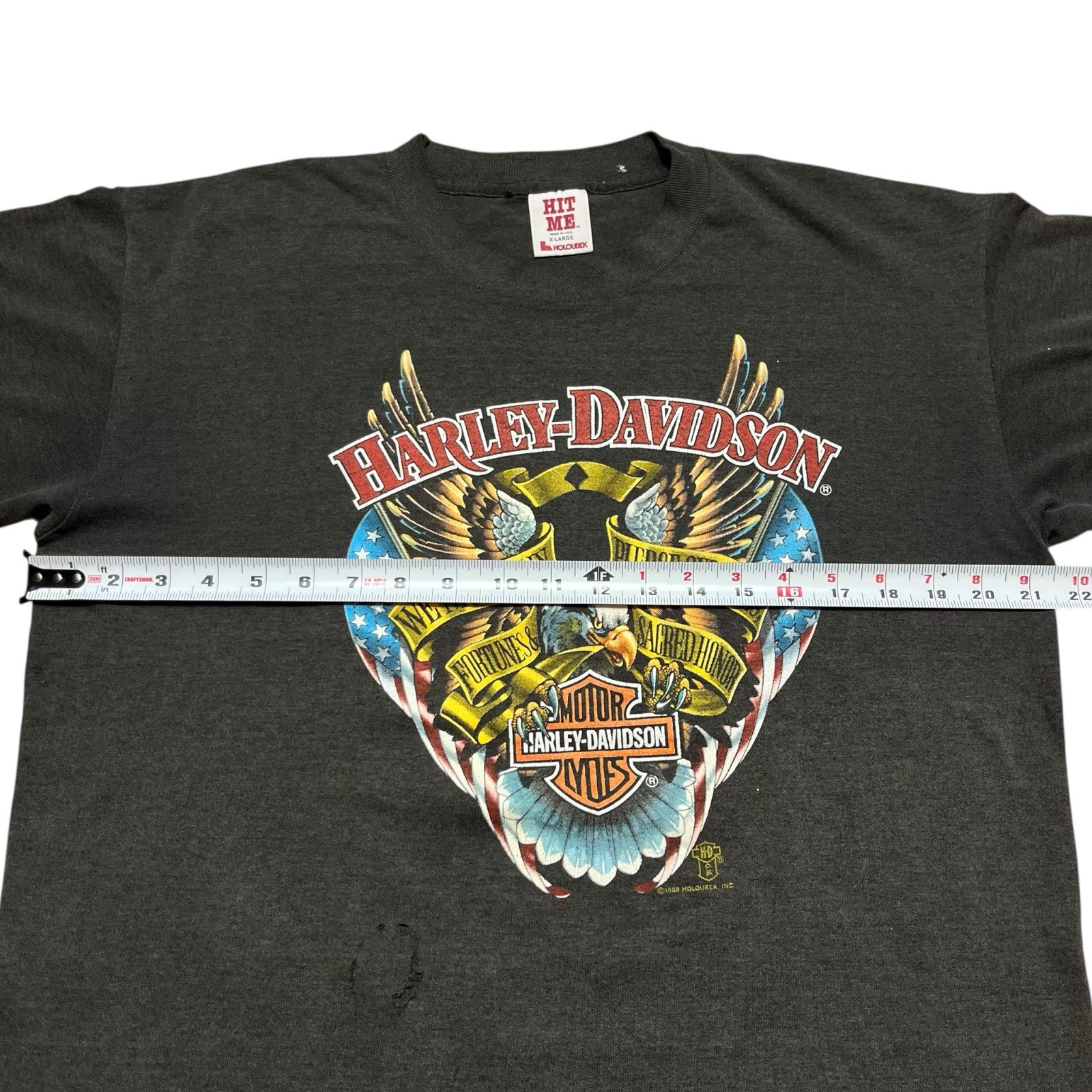 Vintage 1988 Harley-Davidson HOLOUBEK T-shirt We Mutually Pledge XL Faded W Wear
