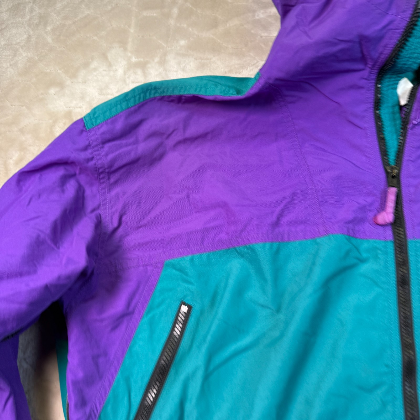 VTG 80s 90s Windbreaker Multicolor Sierra Designs Hooded Nylon Jacket