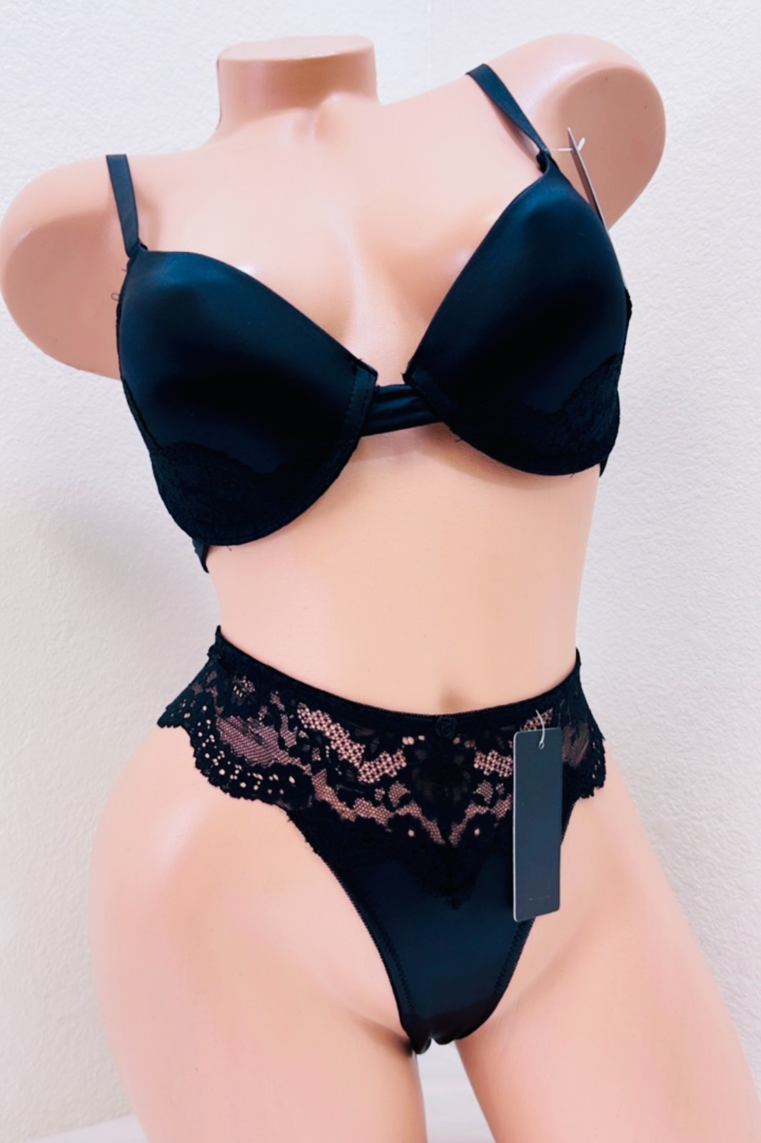 Lot 6 Pcs Women Underwear Satin Intimate Sexy Lace Bra + Panty Set Push-up Bras