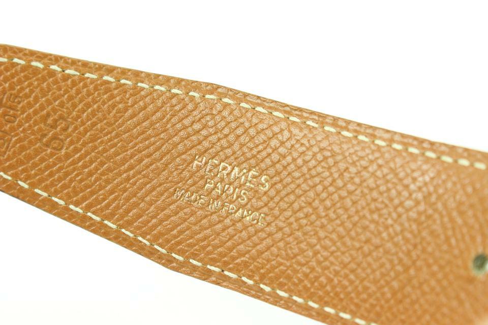 Hermès Black x Brown 18mm H Logo Belt Kit Gold 121h61