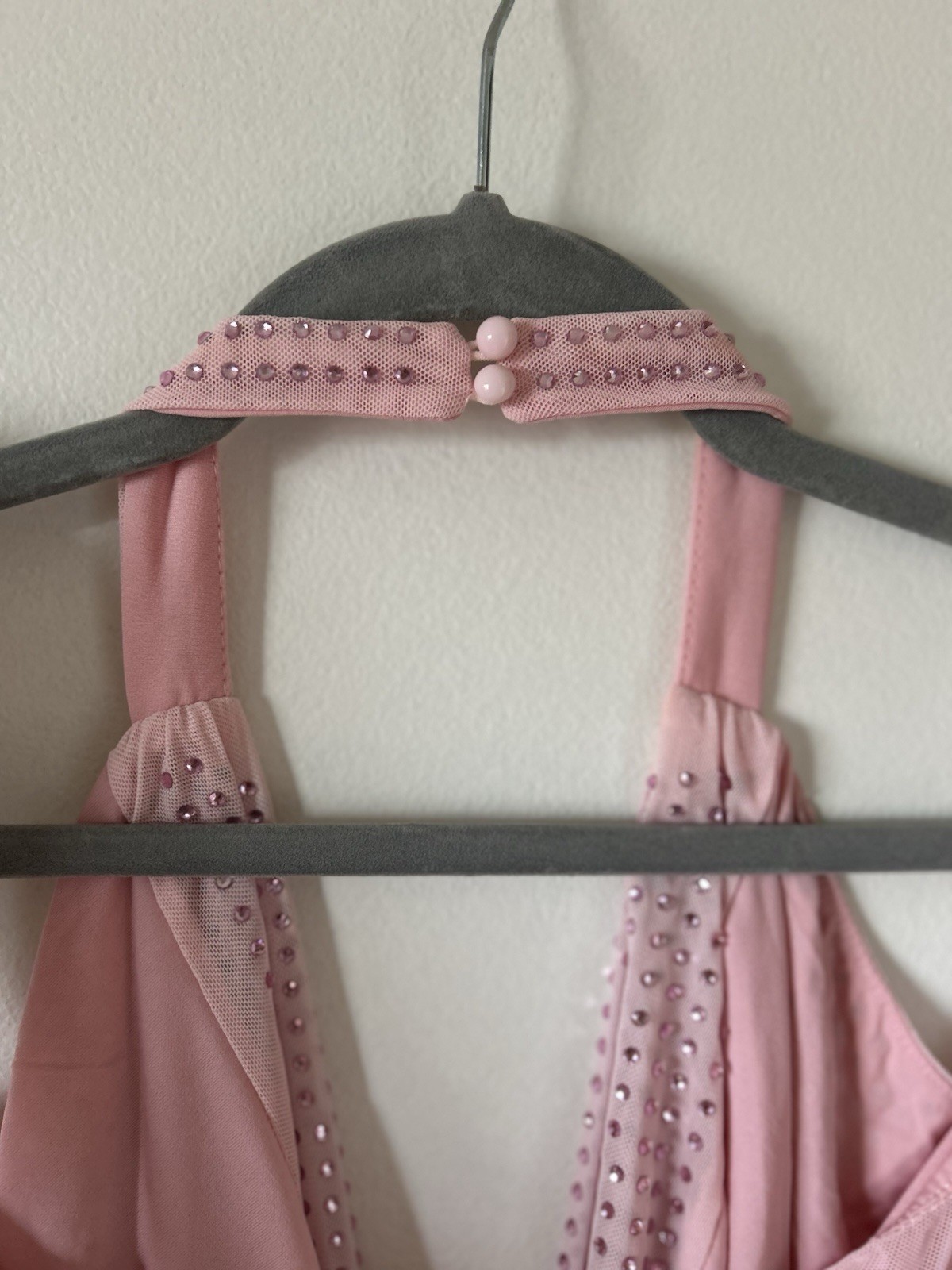 Club L London Light Show Blush Pink Embellished Cowl-Neck Mini Dress Size 4