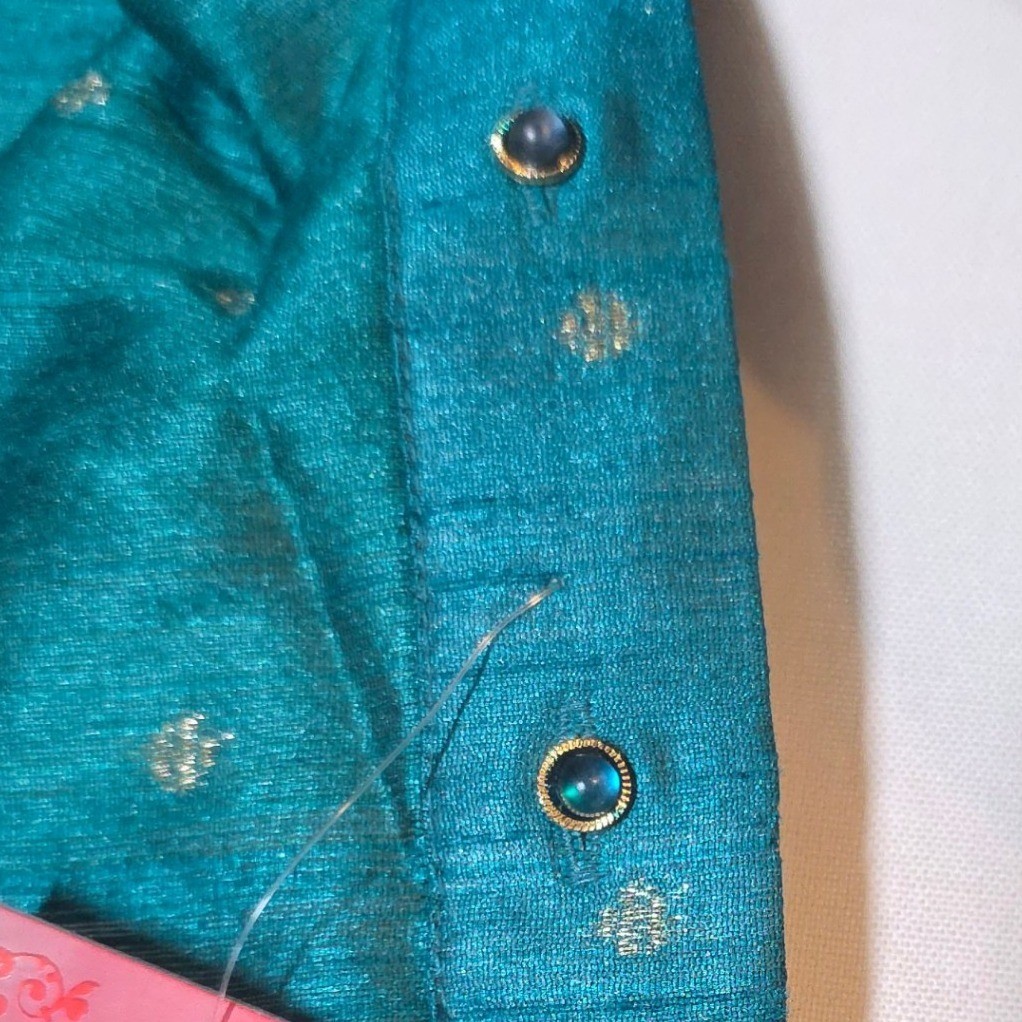 NWT RAJASI POSHAK Teal Geometric Pattern Ethnic Churidar Kurta Men Boys 110cm