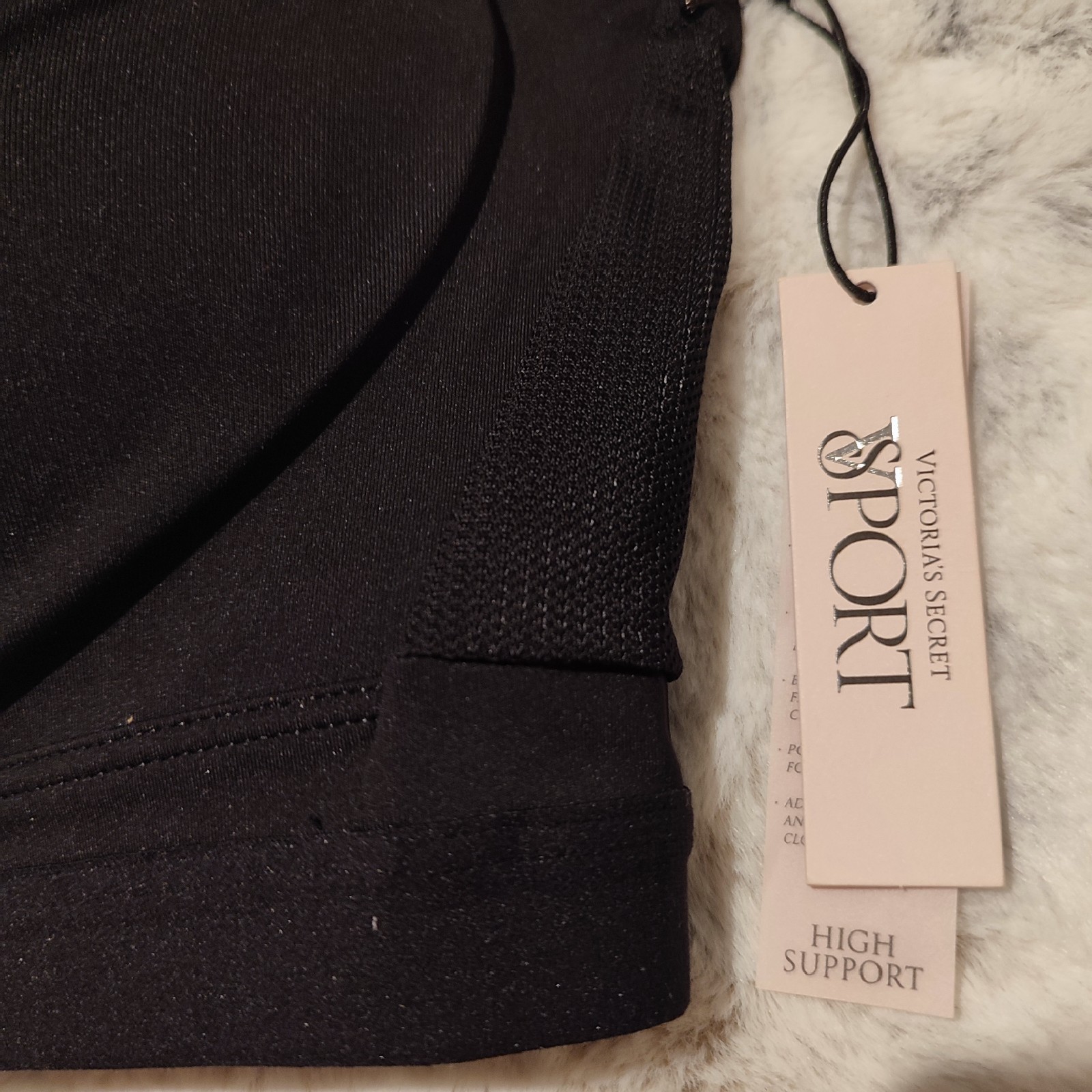 VS Incredible Max Sports Bra 38C Black High Support Rhinestone NWT