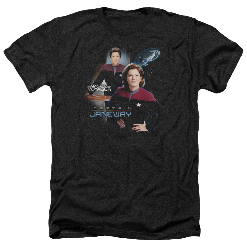 Star Trek Voyager Captain Janeway Men’s Licensed T-Shirt S-5XL USS Voyager Tee