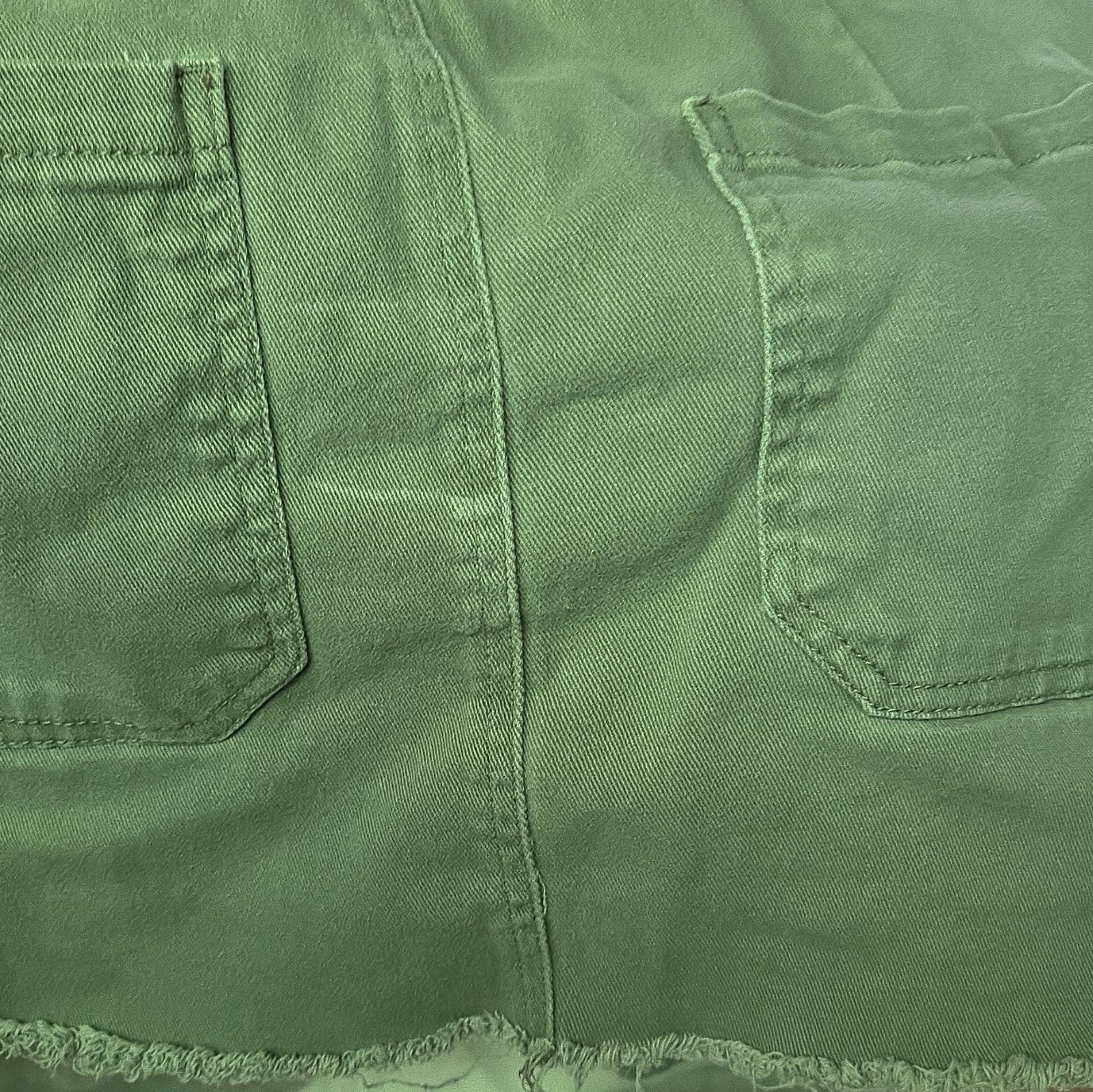 No Boundaries Green Juniors Khaki Jean Skirt XXL (19) Cotton Twill Pockets short