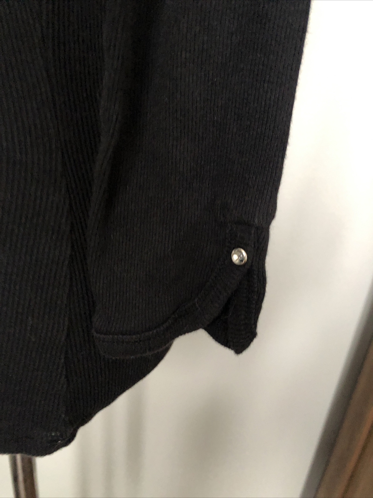 Low cut Black Rhinestome Diamond Accent Blouse X Small