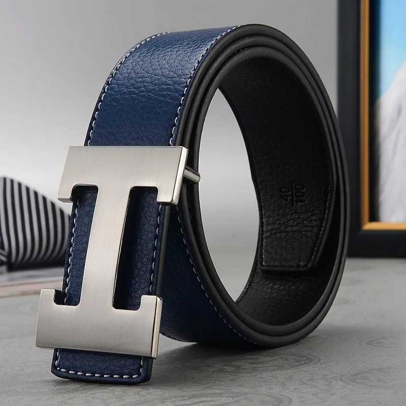 Width 3.8cm Famous Brand Belt Men Top Quality Genuine Luxury Leather Belts