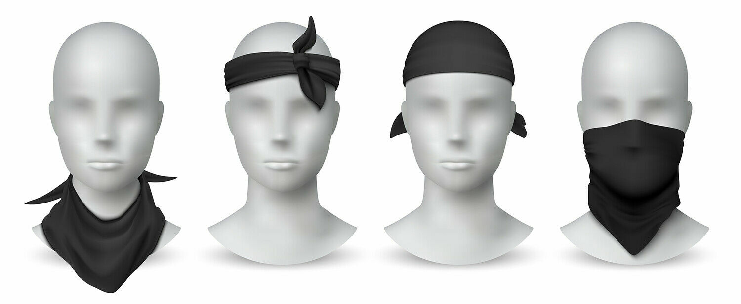 12 PCS MIX Cotton Bandana Face Mask Cover Head Wrap Solid Plain Scarf
