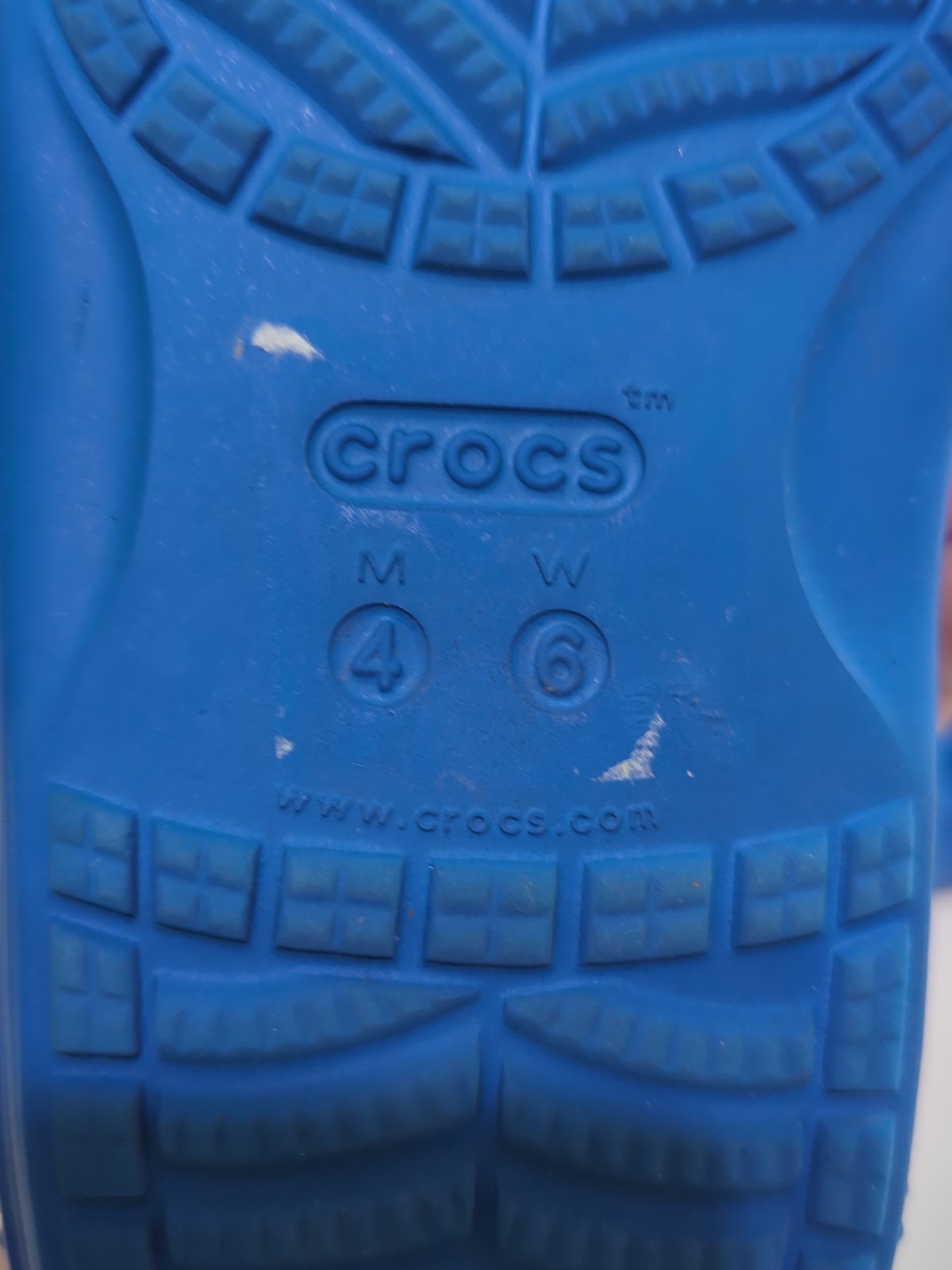 CROCS Classic Slide Sandal Men 4 Women 6 Blue Double Strap Slip On Unisex EUC
