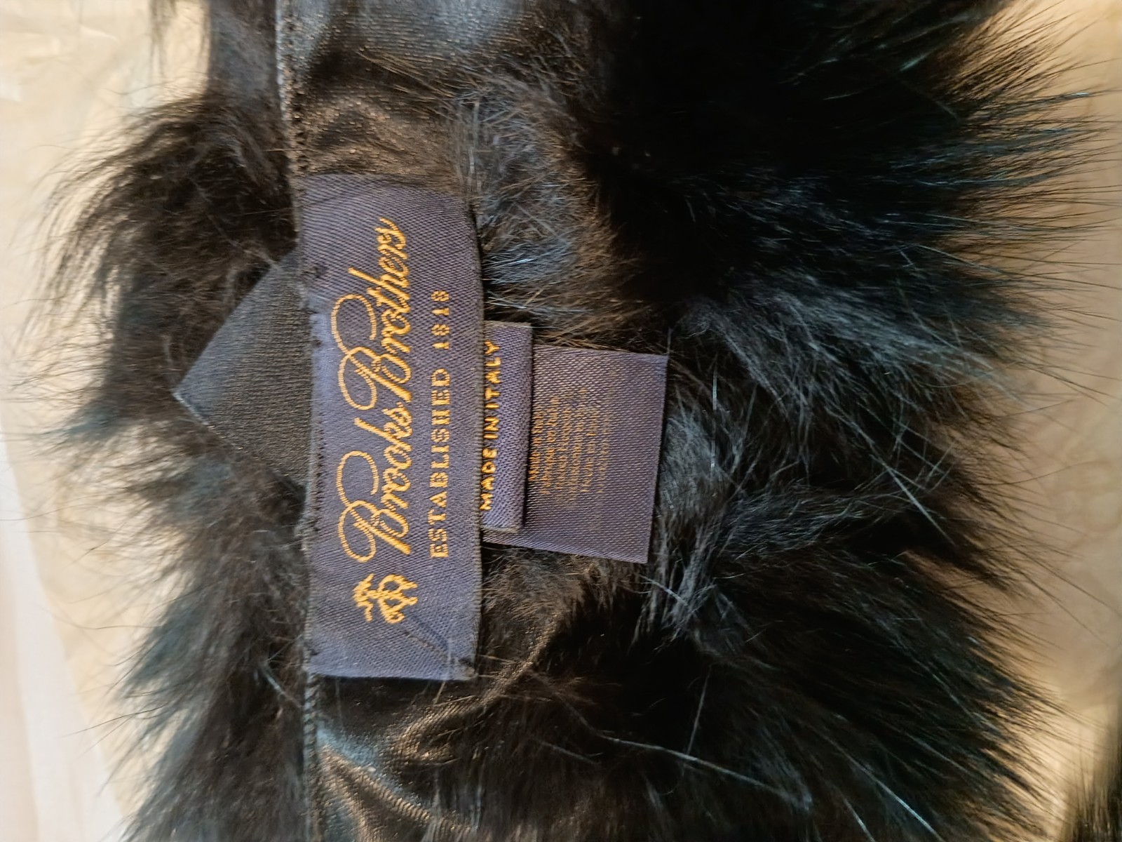 NWT Brooks Brothers Blue Fox Fur Scarf