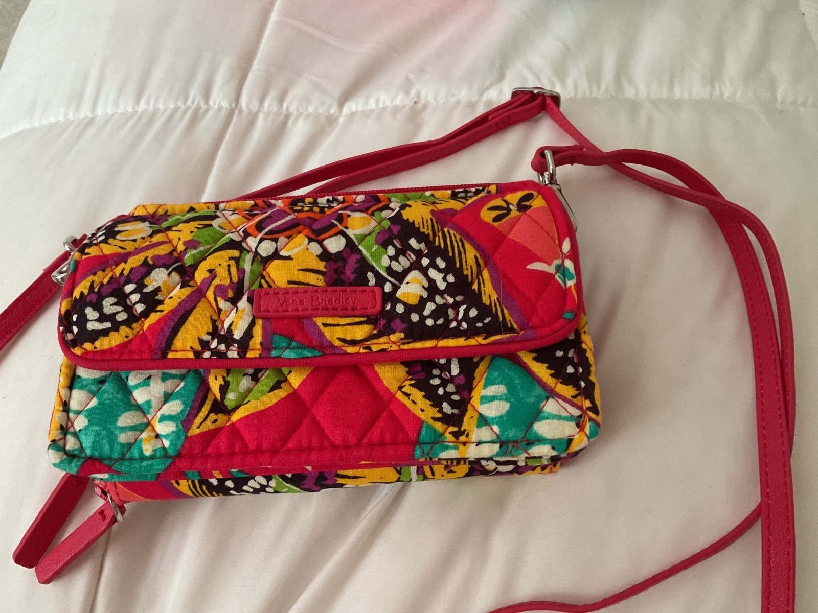 Vera Bradley RFID All In One Crossbody Wallet Purse Rumba Quilted Floral