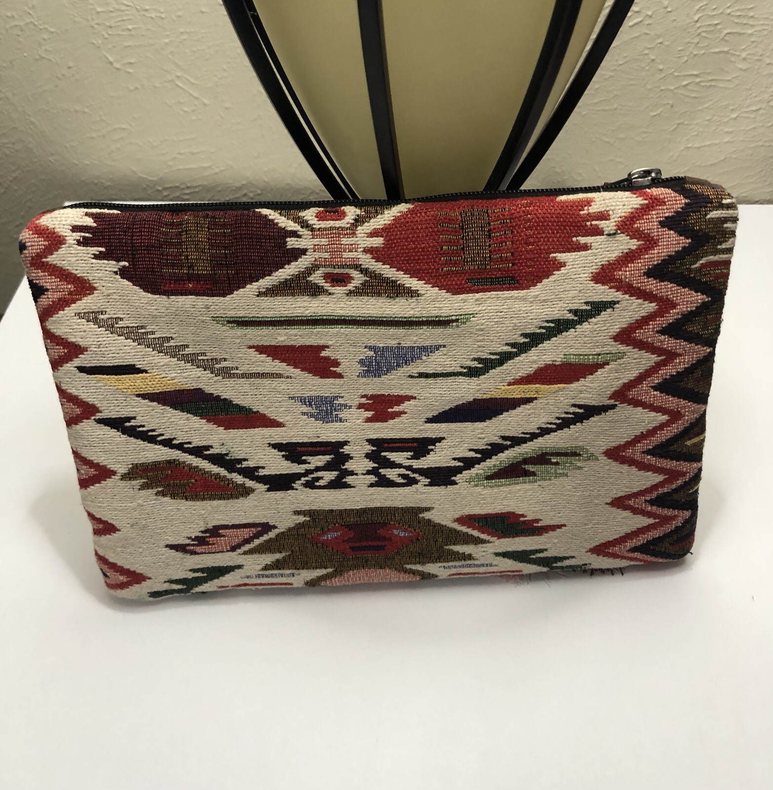 Clutch Artisan Tapestry ￼style Western Print Bead Bag