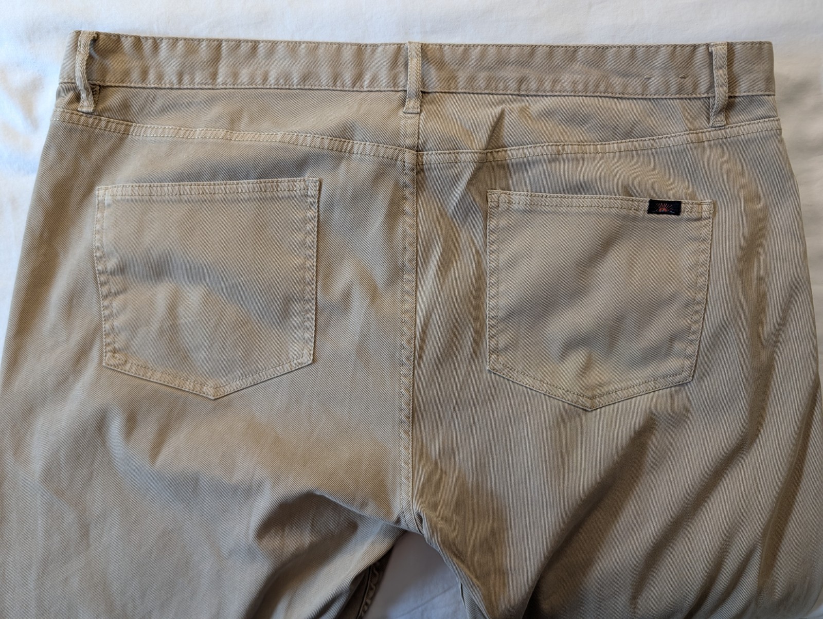 Faherty Reserve Twill 5 Pocket Pants Khaki Tan Desert Beige Mens 38×30