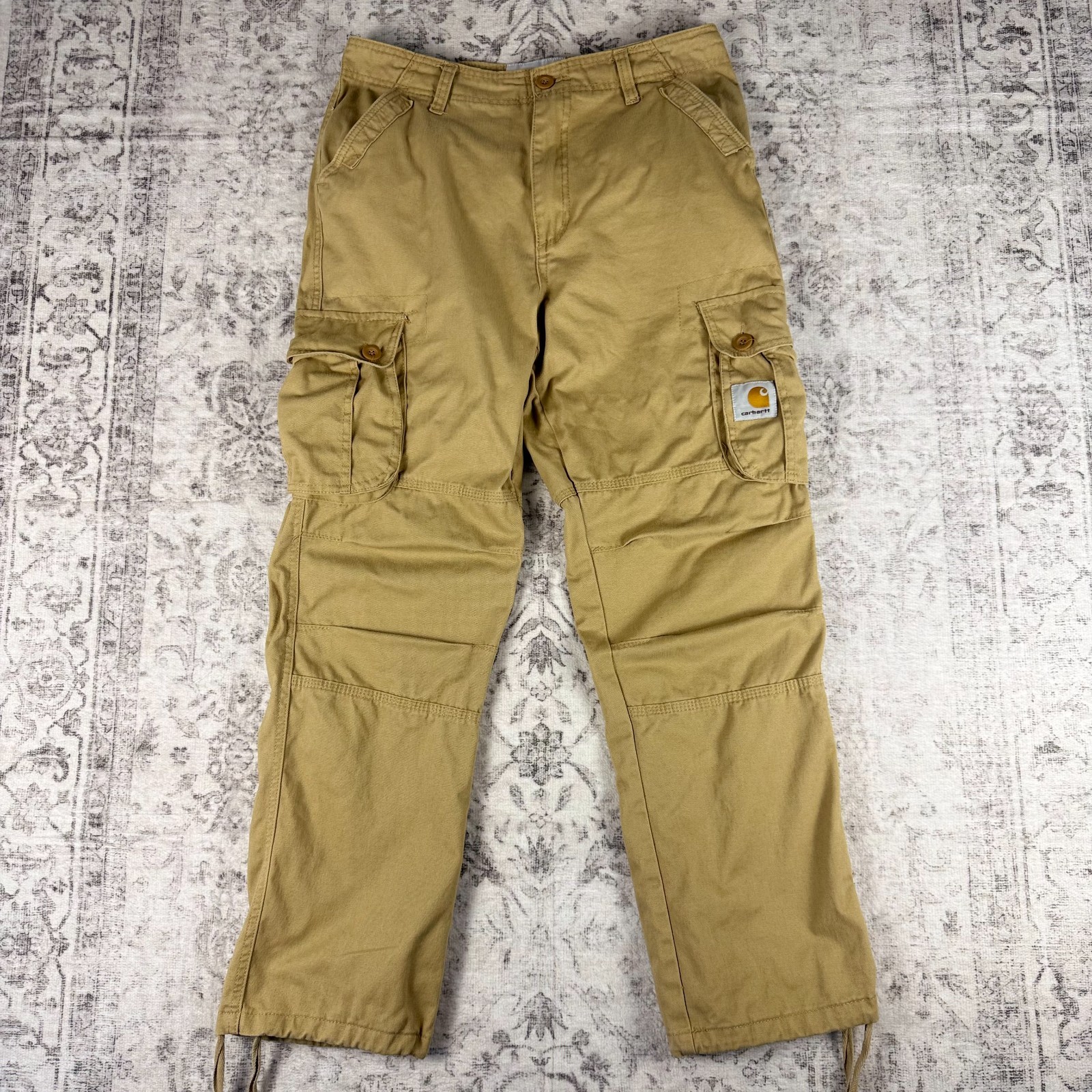Carhartt WIP Cargo Pants Mens 32 Beige Tan Military Utility Workwear Cotton