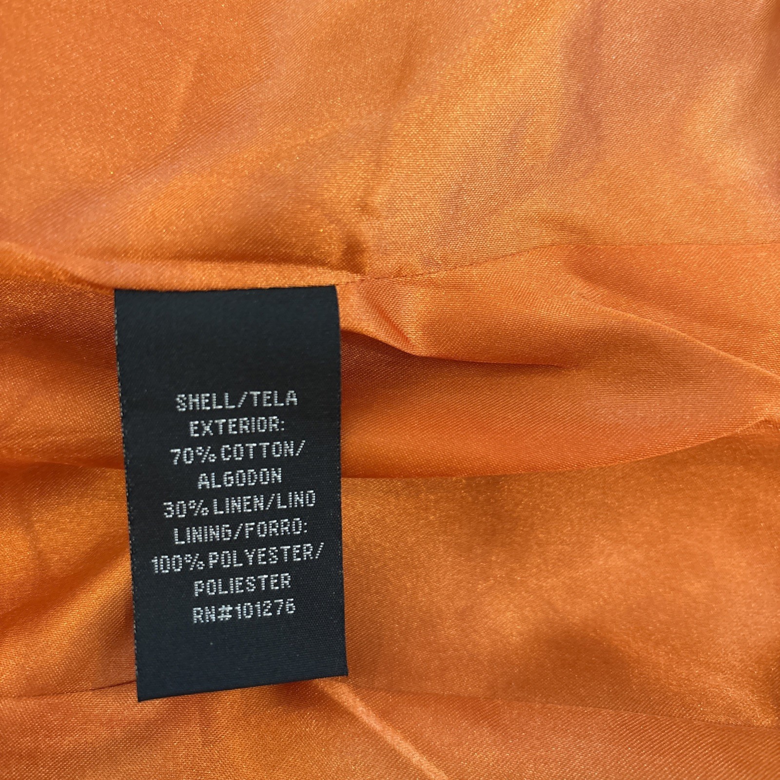 VTG Y2K Rampage Blazer M Linen Blend Charcoal Grey Orange Interior