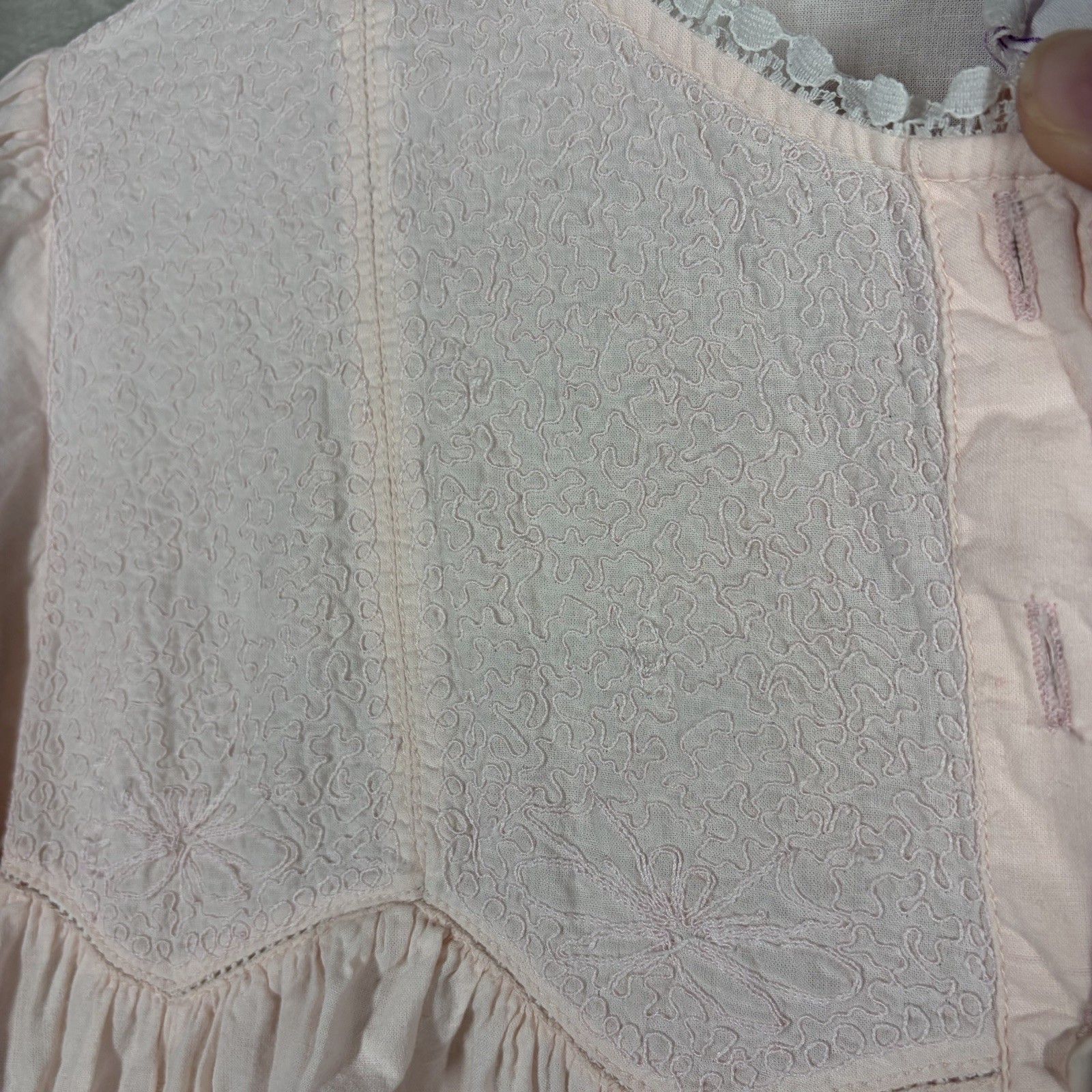 VTG Saybury Prairie Nightgown Size S Pink Cotton Victorian Cottagecore Granny