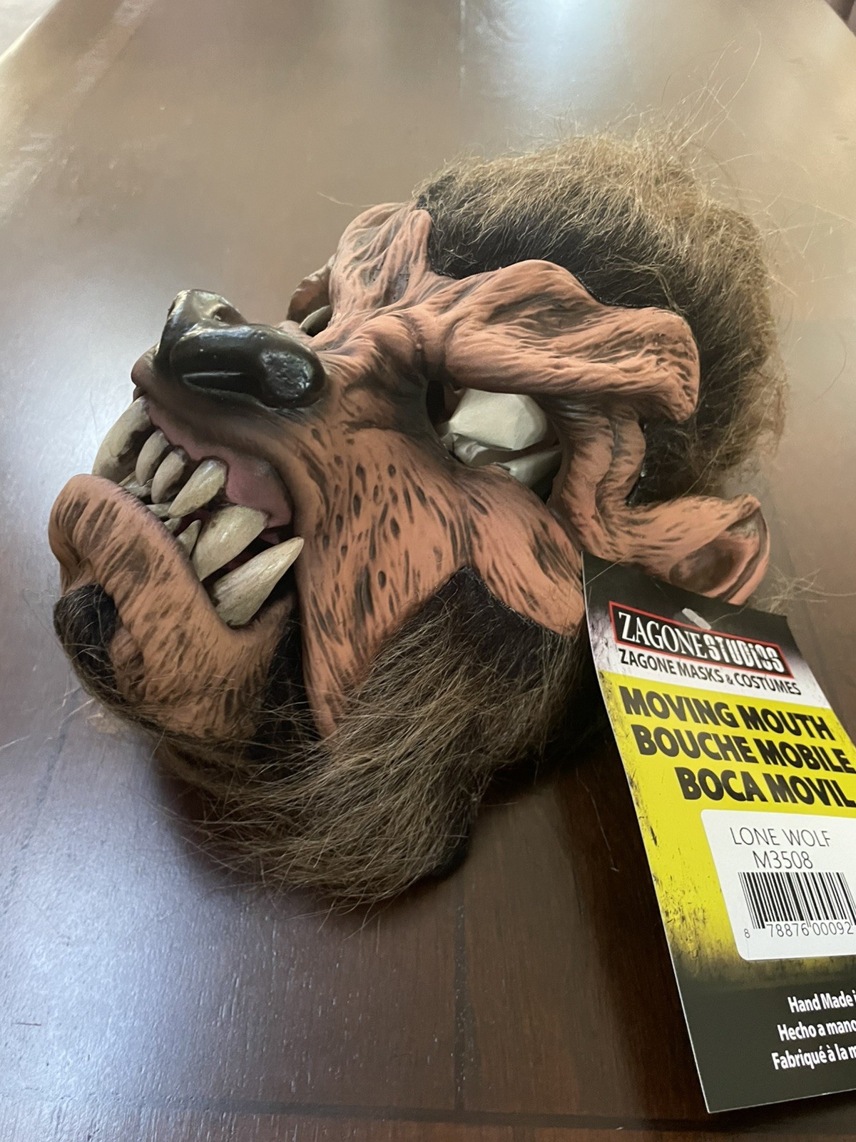 Adult Zagone Studios Hand Made “Lone Wolf” Halloween Moving Mouth Mask M3508