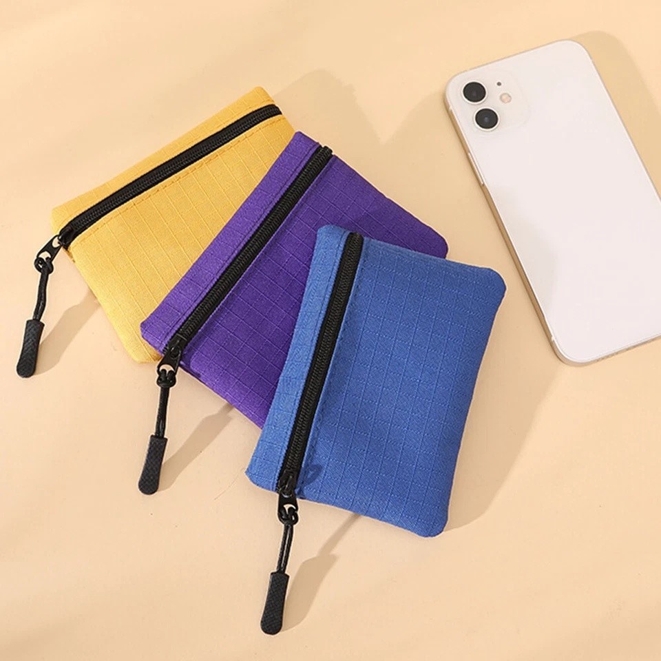 Canvas Mini Coin Purse Zipper Wallet Key Pouch Small Money Bag Unisex