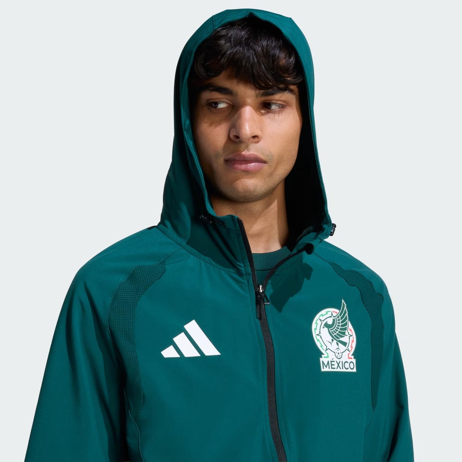 [JZ6486] MENS ADIDAS FMF MEXICO TIRO TRAVEL FULL ZIP WINDBREAKER – AURORA IVY