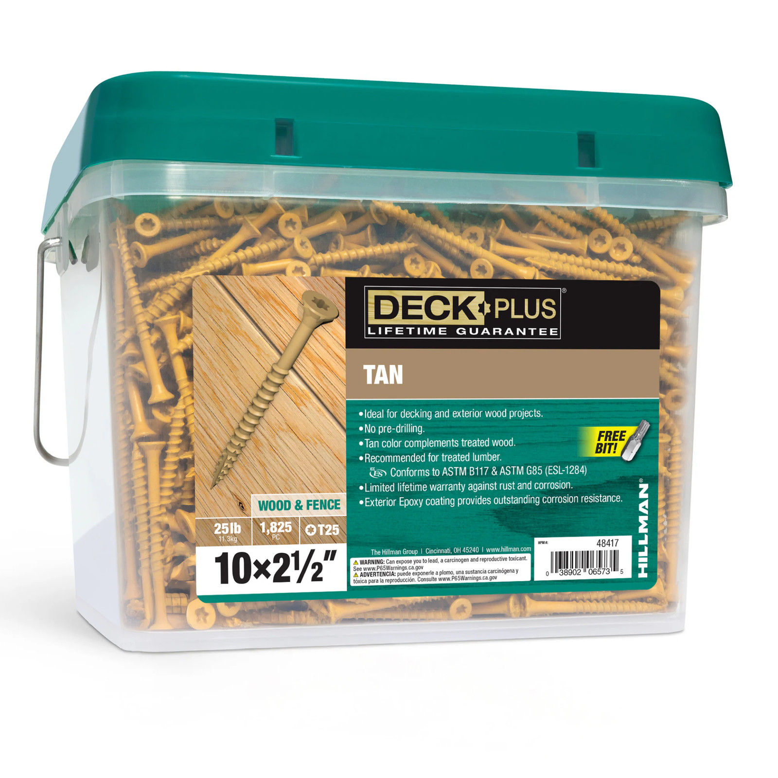 Deck Plus #10 x 2-1/2-in Wood to wood Deck Screws 1825 -Per Box|14505