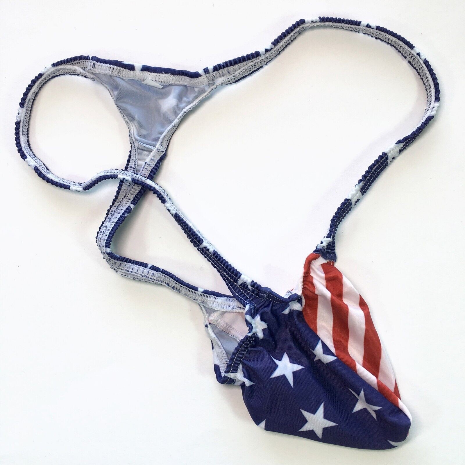 USA SELLER SEXY MENS K403B GRAPE SMUGGLERS MICRO (S/M 28-34) THONG-STARS/STRIPES