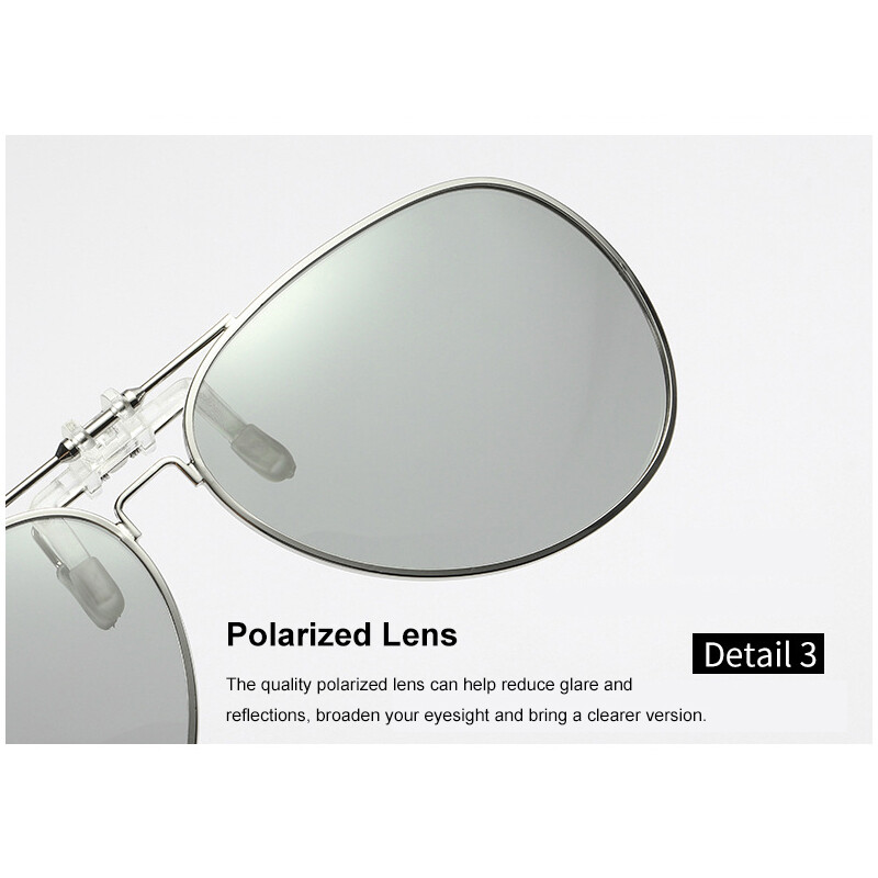 Polarized Clip On Sunglasses Anti-Glare Flip Up Lens for Prescription Glasses