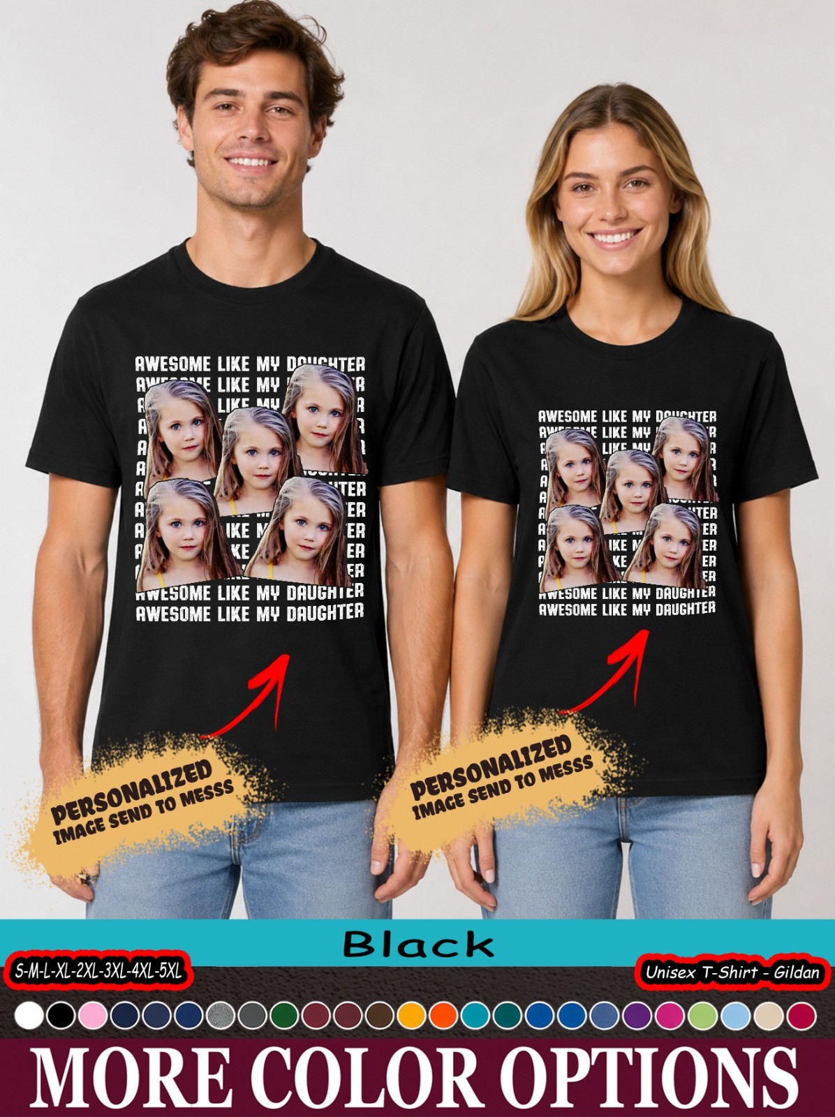 Custom Photo Awesome Like My Daughter Vintage Style Shirt, Dad Family Gift