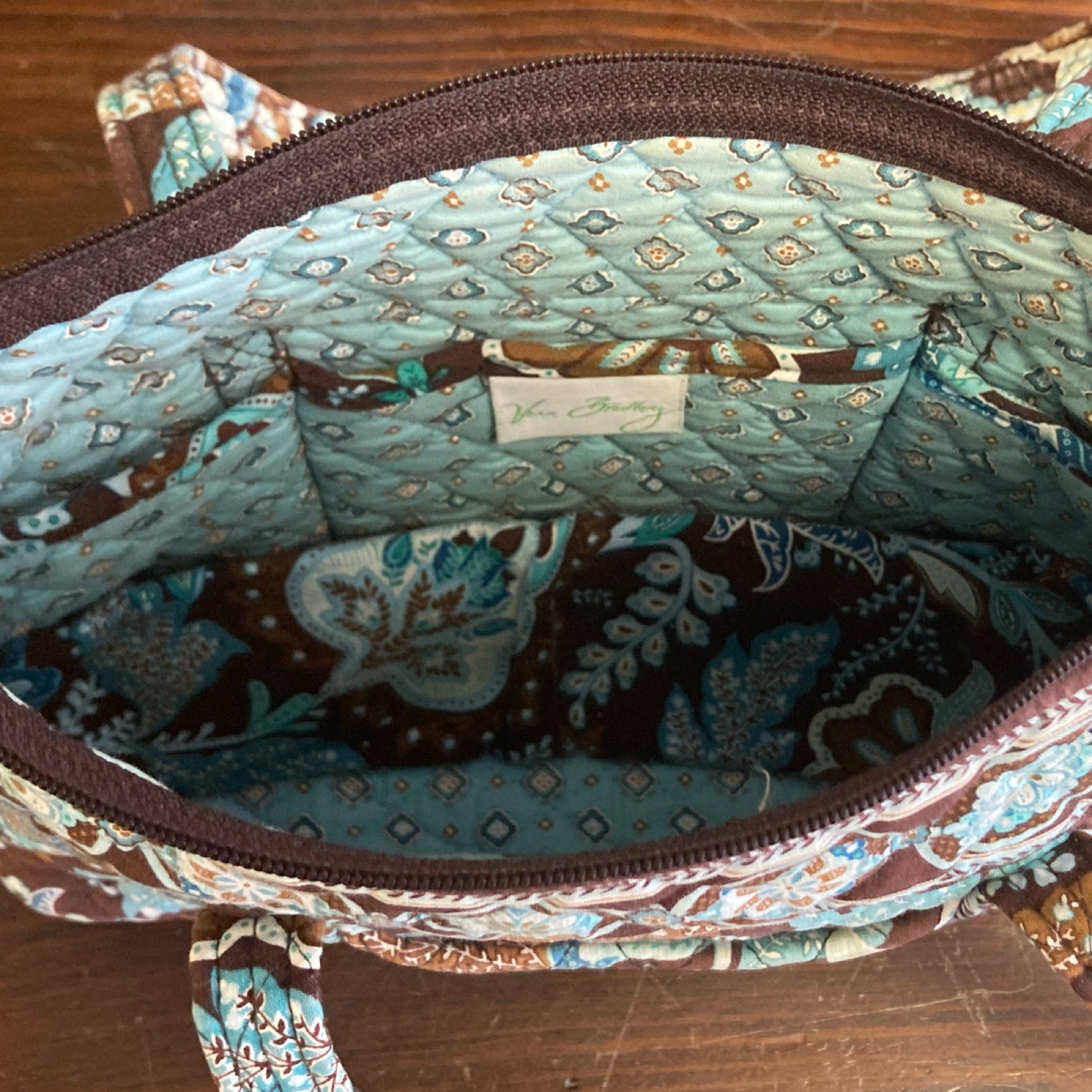 Vera Bradley Little Betsy Shoulder Bag Java Blue 2006 Vintage Retired Purse