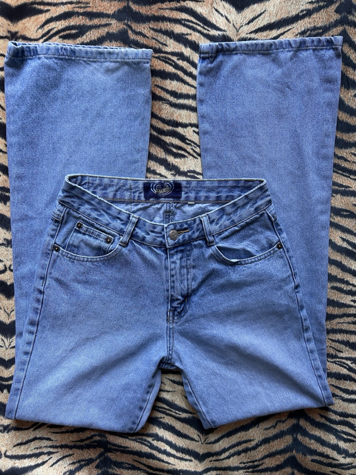 Vintage Y2K Angels Light Wash Low Rise Straight Leg Jeans Blue Denim Size 3