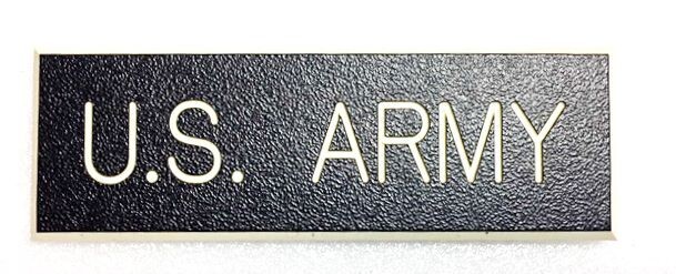 Custom U.S. Army Dress Black Name Tag, Regular Post