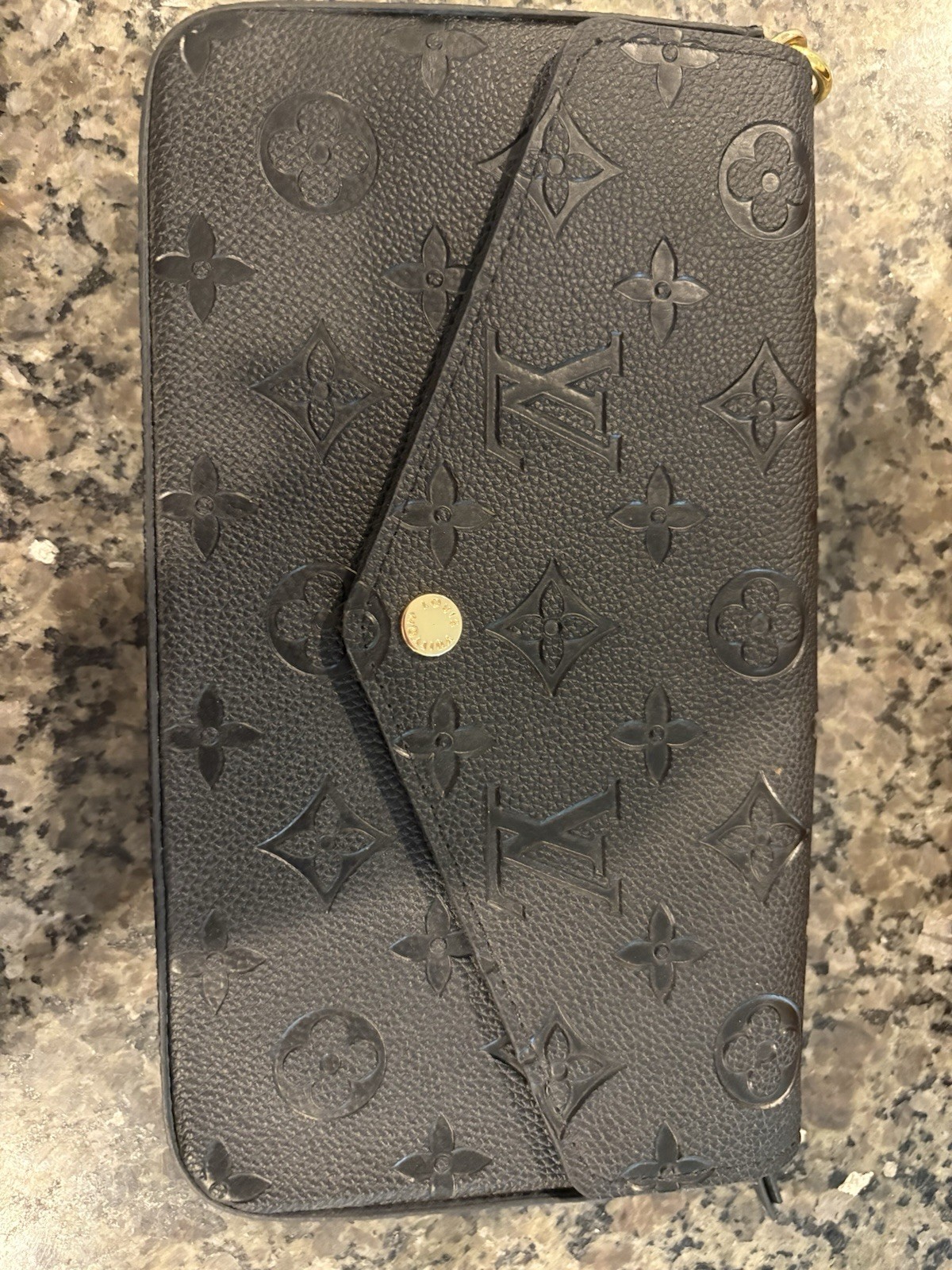Louis Vuitton Twist Chain Wallet Monogram Empreinte Black Gold w/ Box
