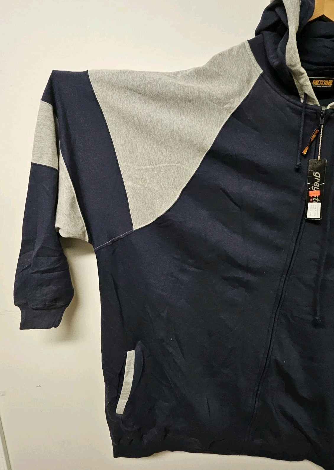 Greystone Big And Tall Zip Up Blue And Gray Hoodie 7x **READ AS-IS**