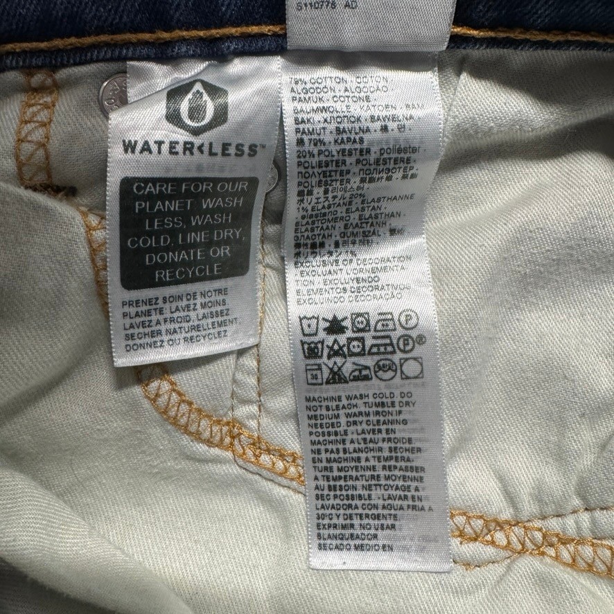 Levis 511 Slim Fit All Seasons Tech Blue Jeans Mens 36×30 WaterLess Stretch