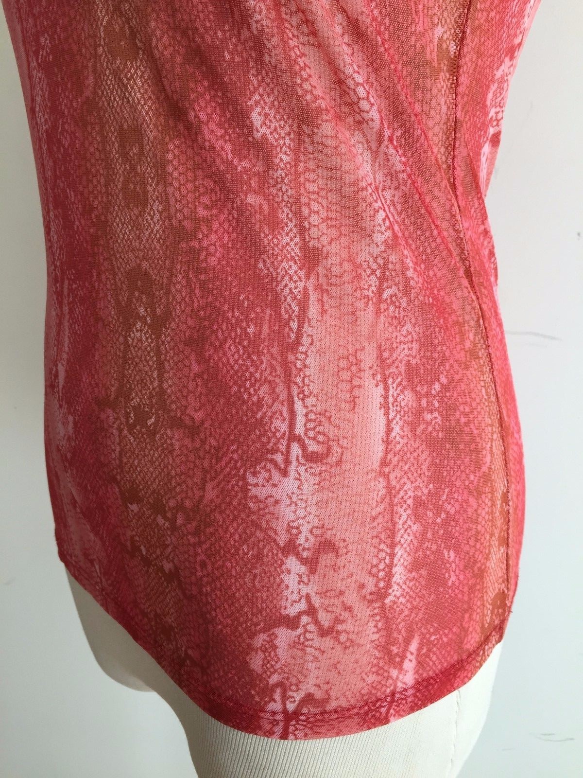 Victoria’s Secret V-Neck Top Semi-Sheer Tea Rose Animal Print Size M
