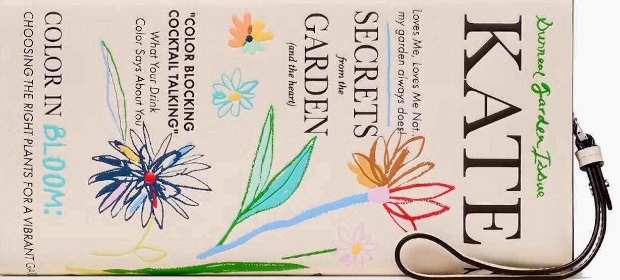 KATE SPADE SPRING GARDEN SECRETS MAGAZINE CLUTCH W/ DUSTBAG NWT $399