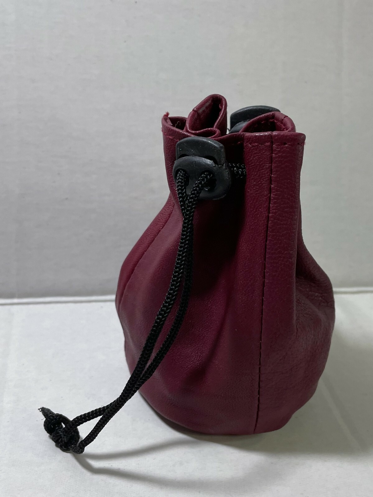 Soft Leather Drawstring Pouch with spring locks Coin Purse wrist pouch Brand New