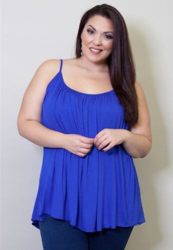 Plus Size Top 1X-5X SWAK Pretty Cami USA MADE Rayon Spandex Many Colors NEW