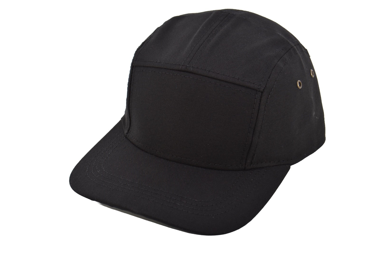 Cotton Blend 5-Panel Biker Cap – Made in USA, Adjustable Baseball Hat Camper