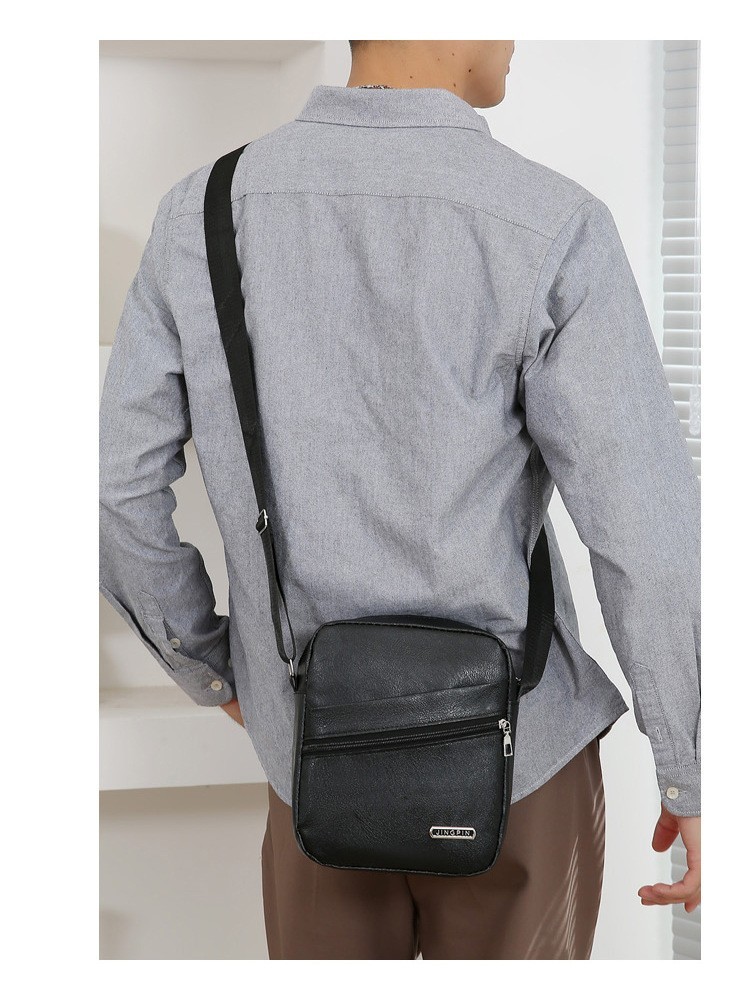 Men’s Leather Crossbody Bag Shoulder Sling Travel Casual Messenger Chest Pack US