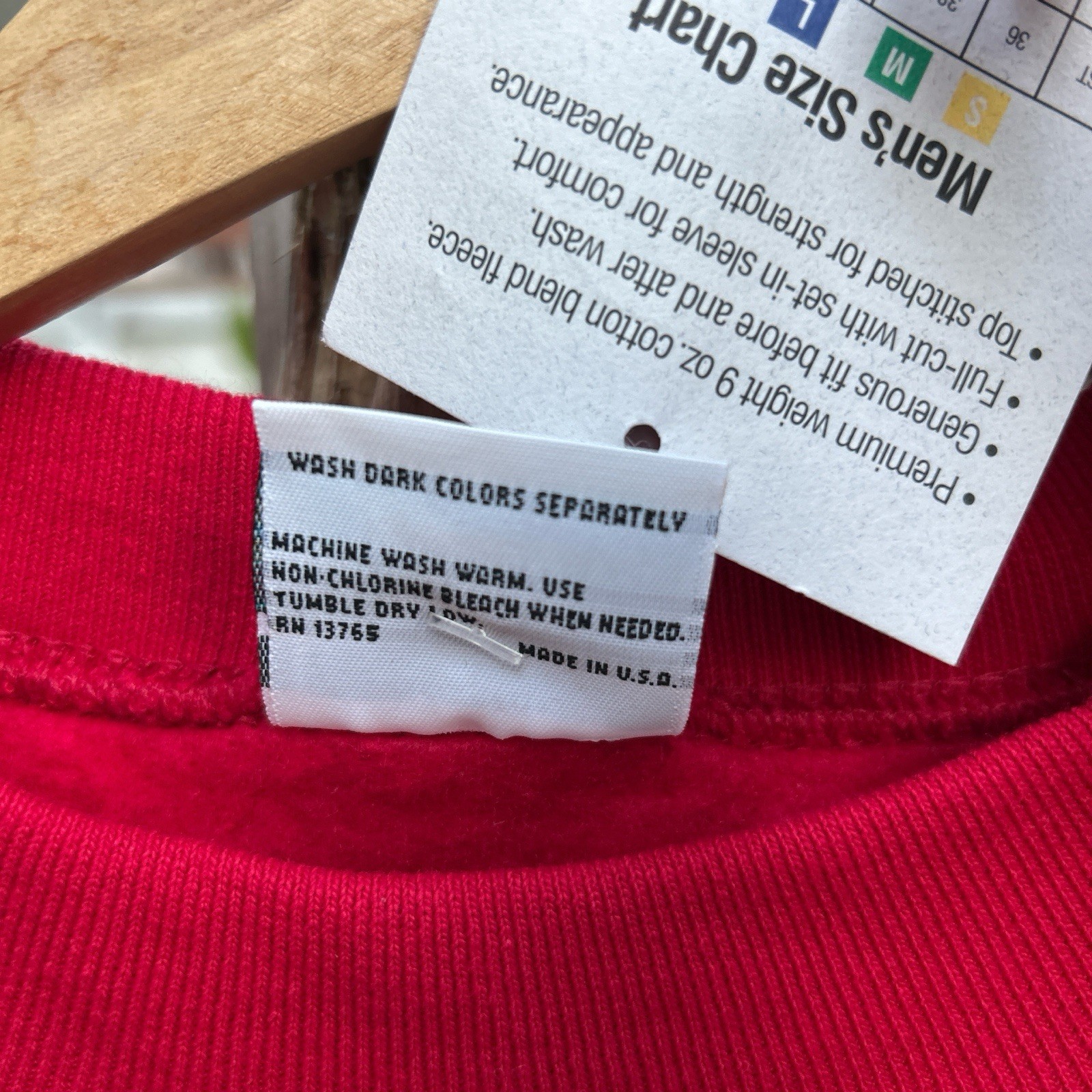 Vintage 1990s Pro Spirit Blank Crewneck NWT USA Made Red Size L