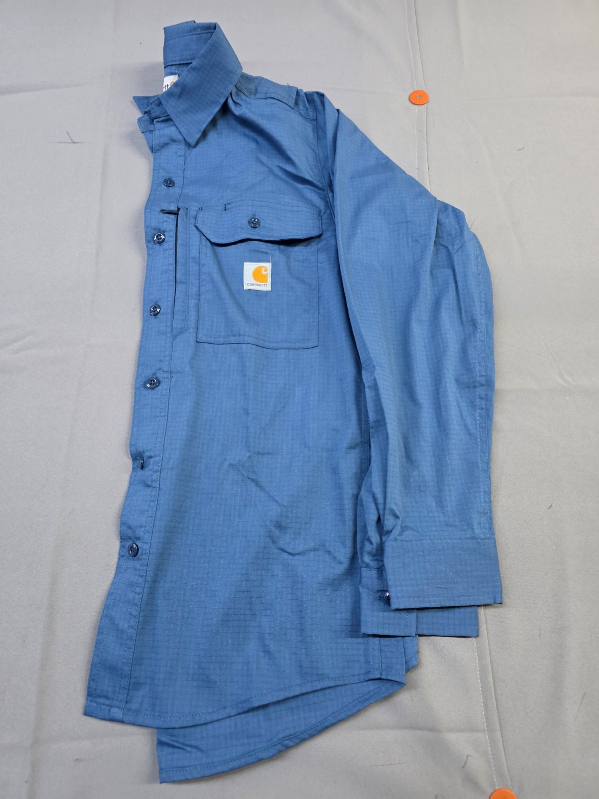 Carhartt Mens Long-Sleeve Button-Down Work Shirt, Blue